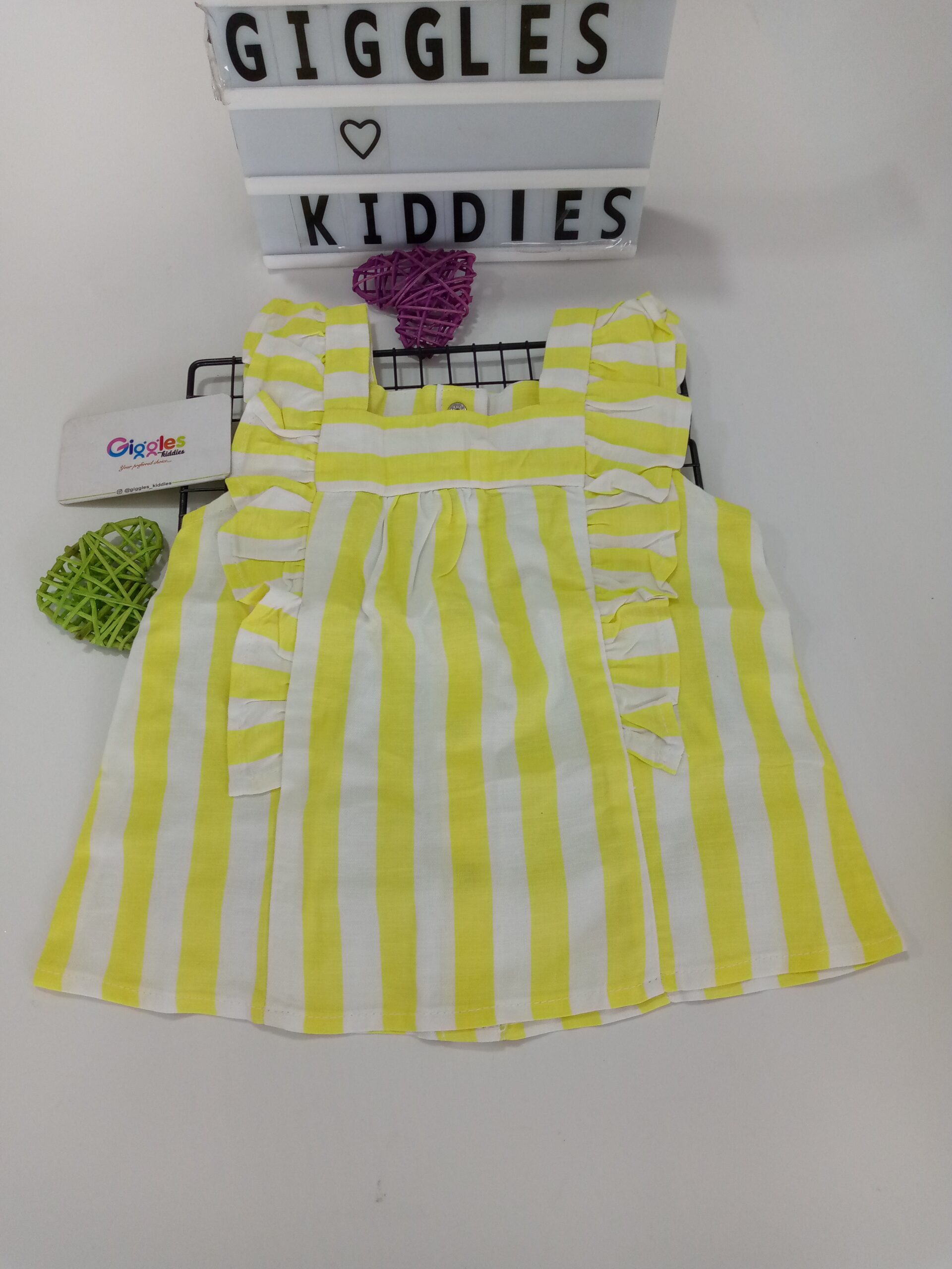 kiabi kids ea 1022 dress yellow & white for girl