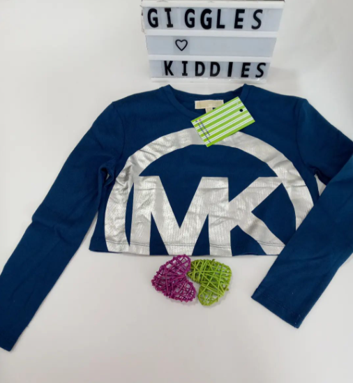 michael kors r15126 longsleeve top blue colour kids cloth